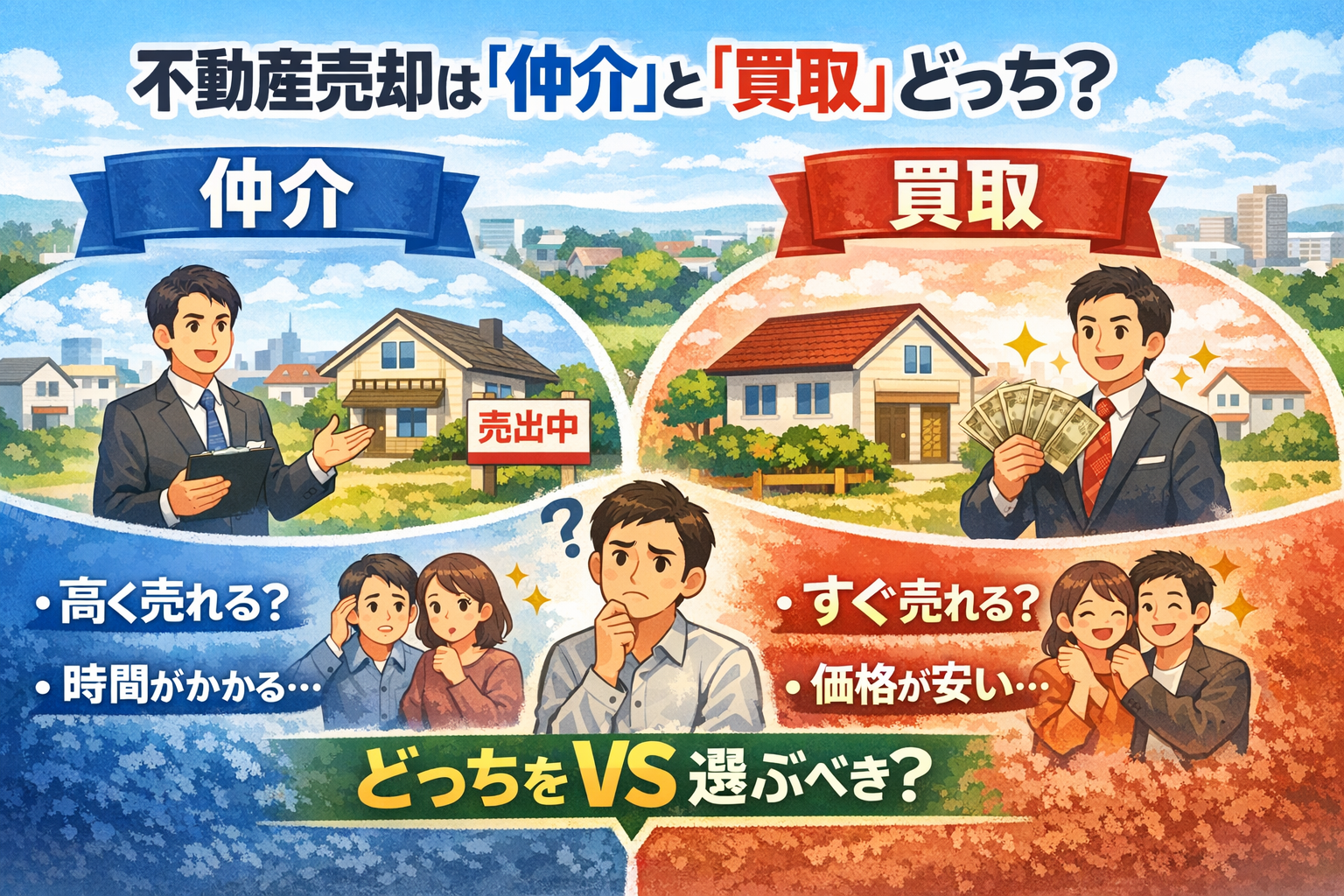 不動産売却は「仲介」と「買取」どっち？木更津・袖ケ浦で失敗しない選び方