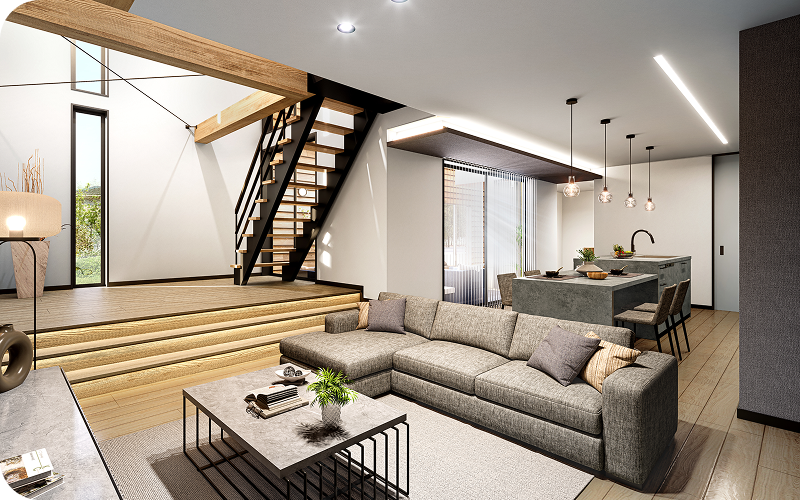 「洗う・干す・しまう」が、一直線の家事ラク動線