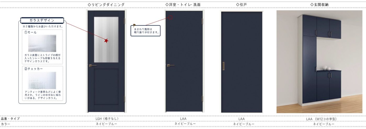 calma室内建具バリエーション