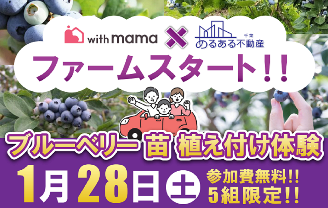 【オーナー様5組限定募集！】ブルーベリー苗植え付け体験しませんか？ アイチャッチ