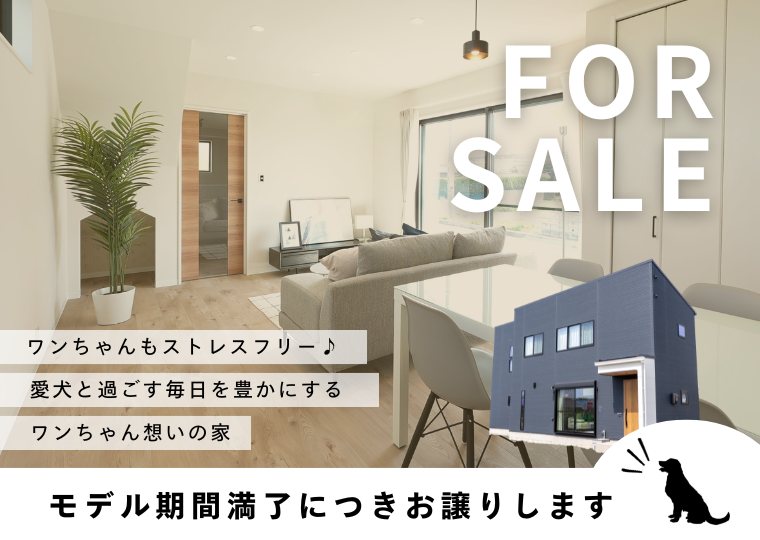 【人気のさかがみハウス】<br>照明・エアコン・カーテン家具付き♪<br>わんこと暮らす家 モデルハウス販売会 アイチャッチ