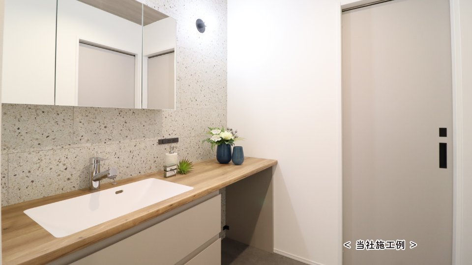 ワイドサイズのカウンター洗面