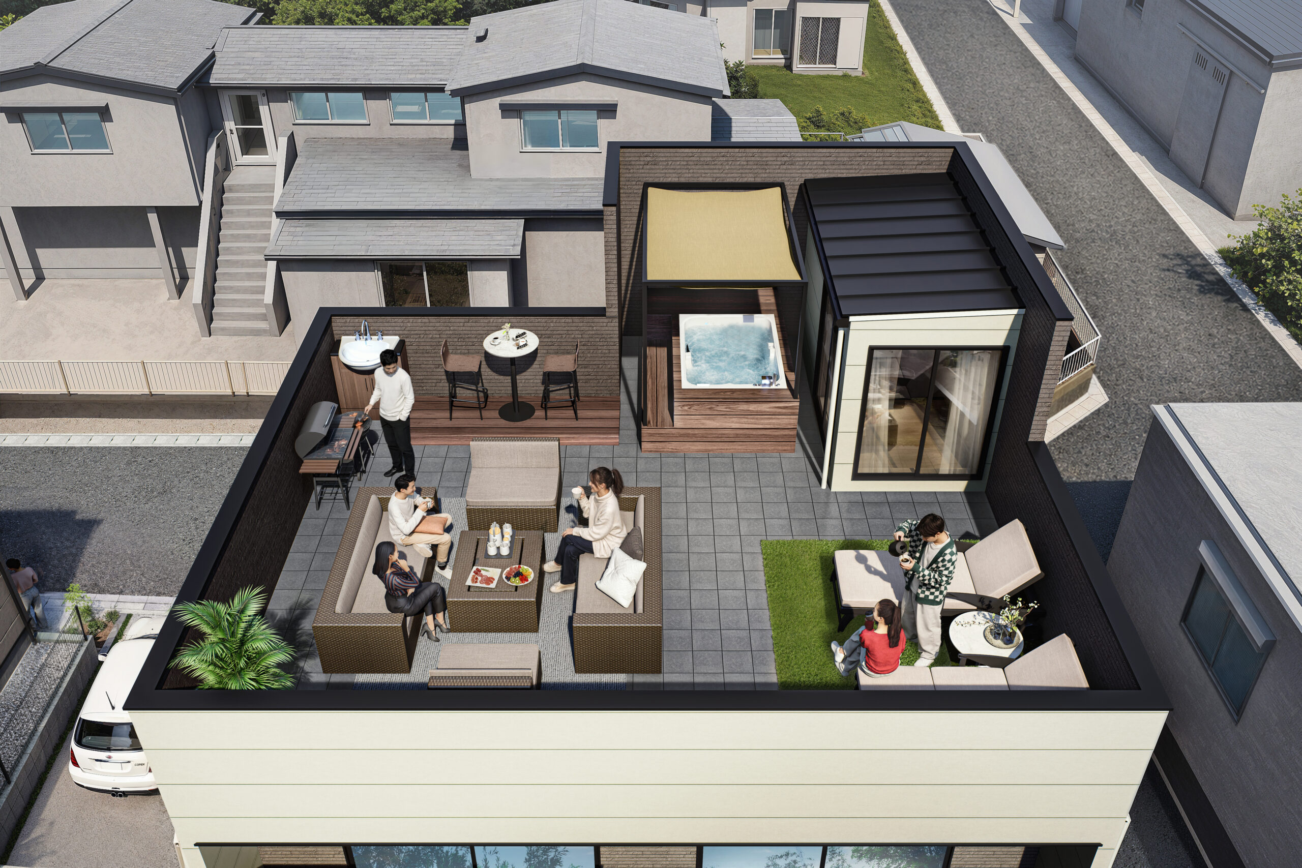 屋上リビングのある暮らし